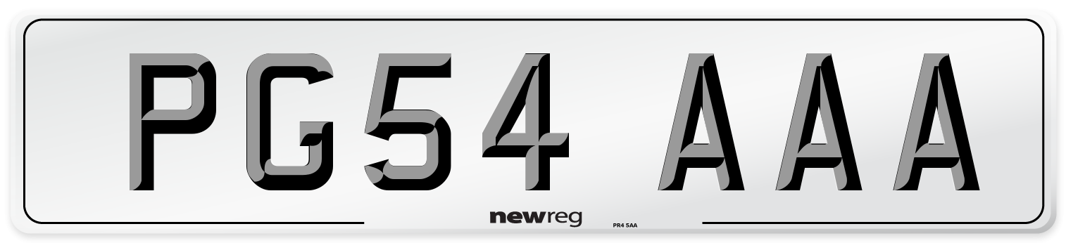 PG54 AAA Front Number Plate