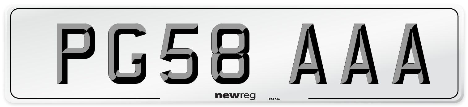 PG58 AAA Front Number Plate