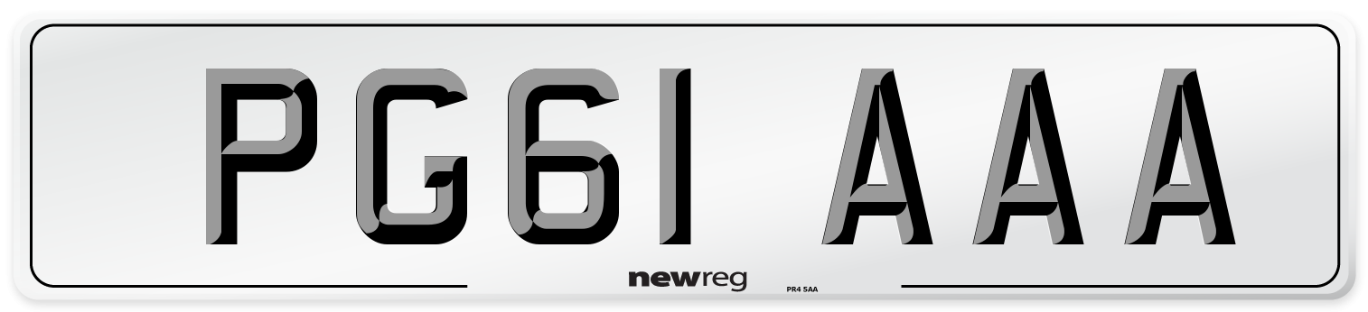 PG61 AAA Front Number Plate