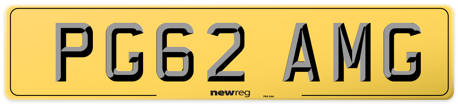 PG62 AMG Rear Number Plate
