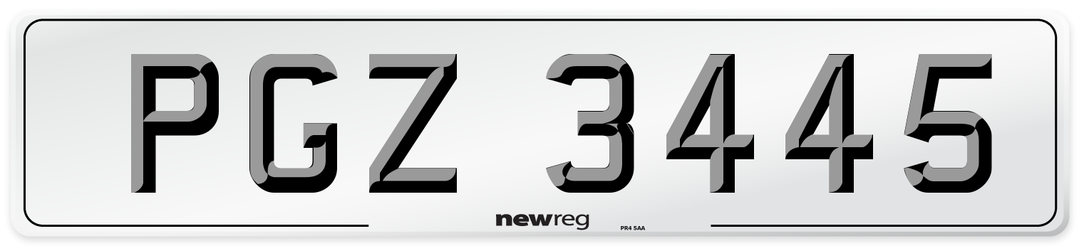 PGZ 3445 Front Number Plate