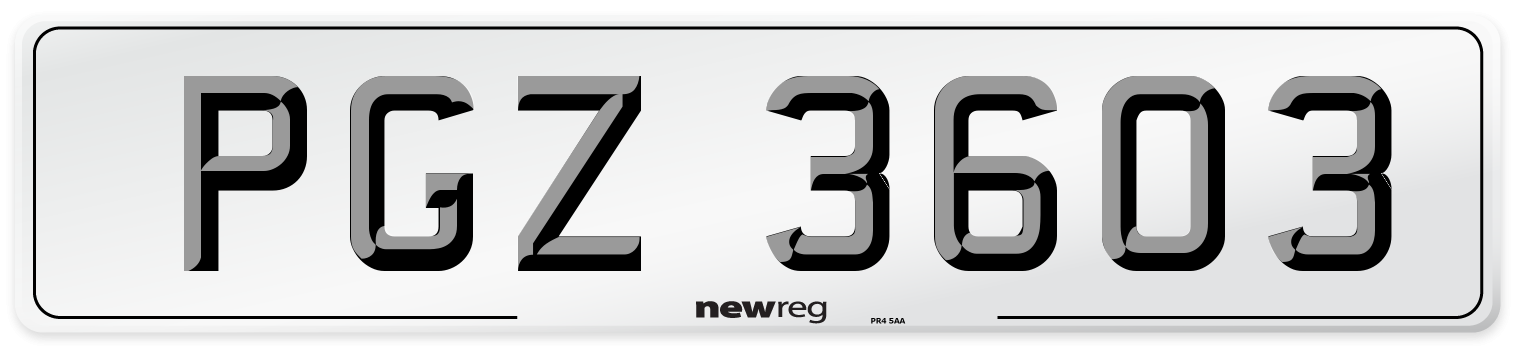PGZ 3603 Front Number Plate