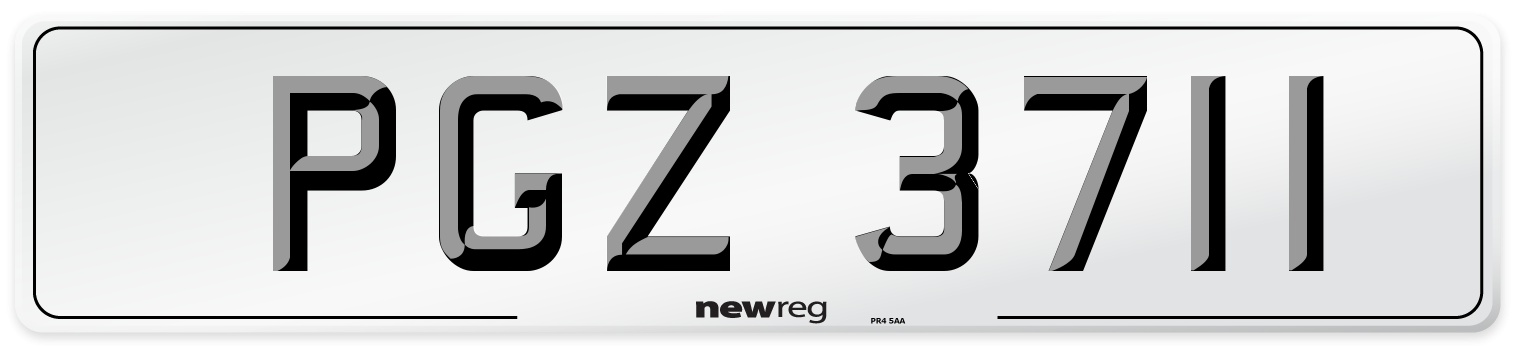 PGZ 3711 Front Number Plate