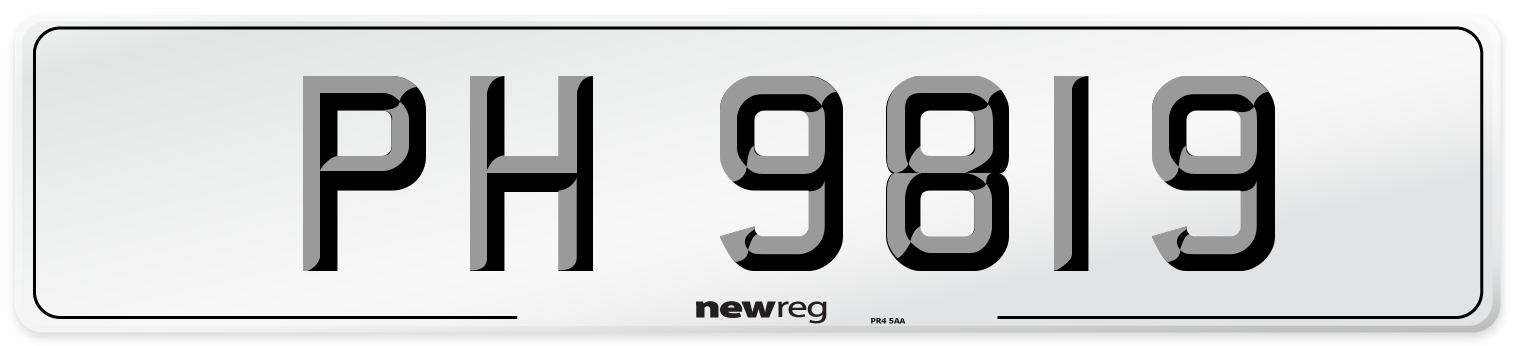 PH 9819 Front Number Plate
