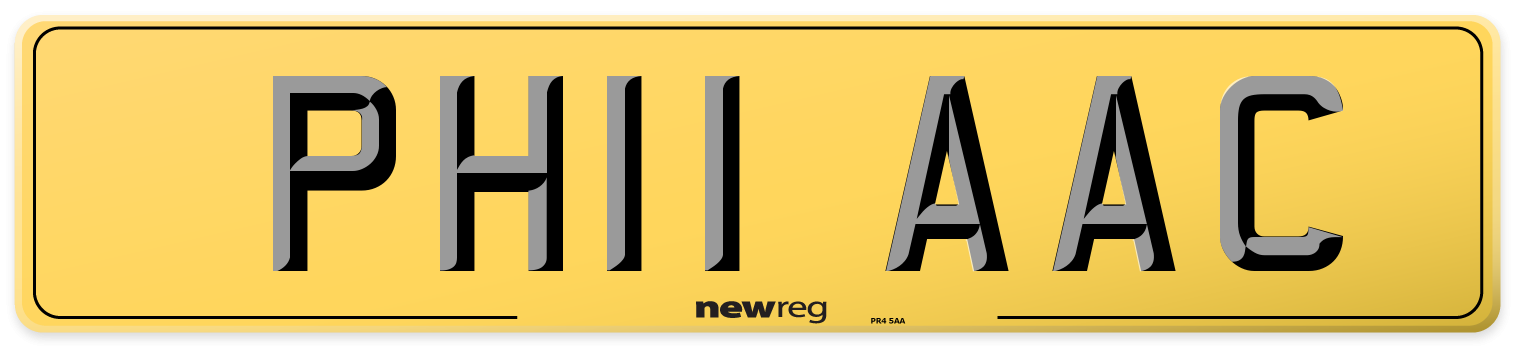 PH11 AAC Rear Number Plate