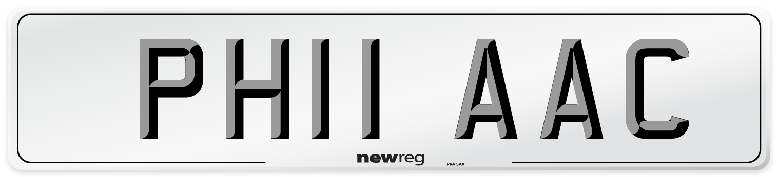 PH11 AAC Front Number Plate