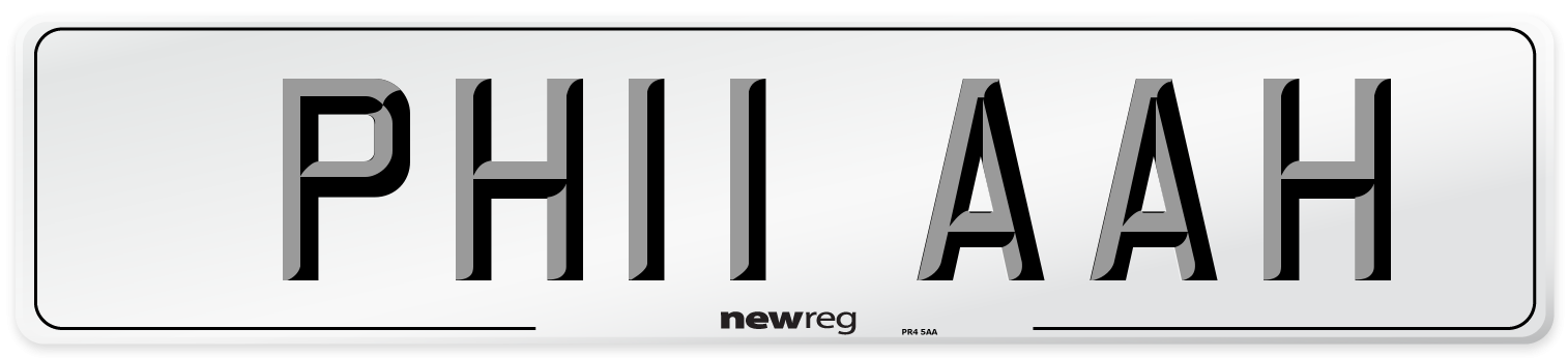 PH11 AAH Front Number Plate