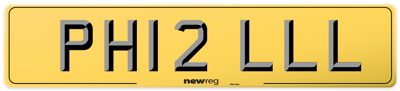 PH12 LLL Rear Number Plate