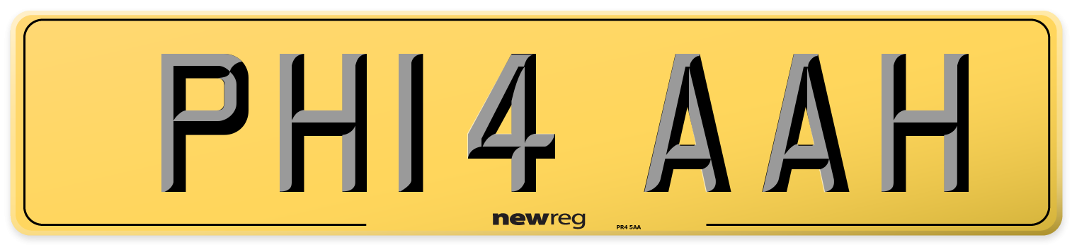 PH14 AAH Rear Number Plate