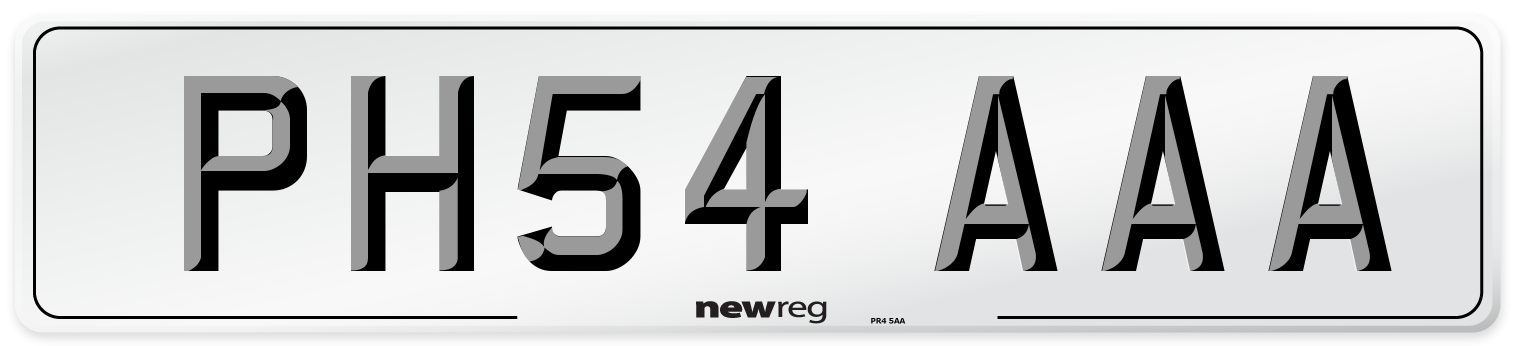 PH54 AAA Front Number Plate