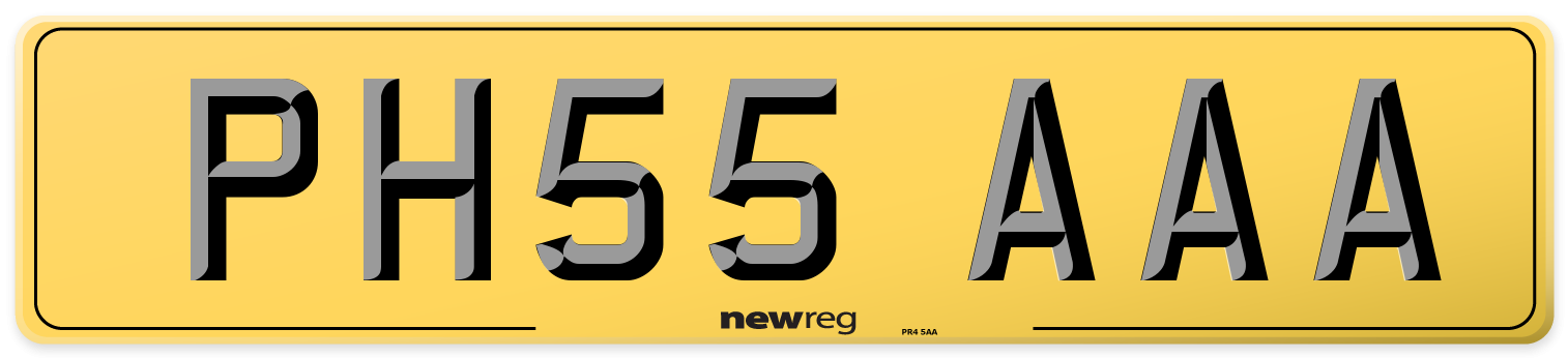 PH55 AAA Rear Number Plate