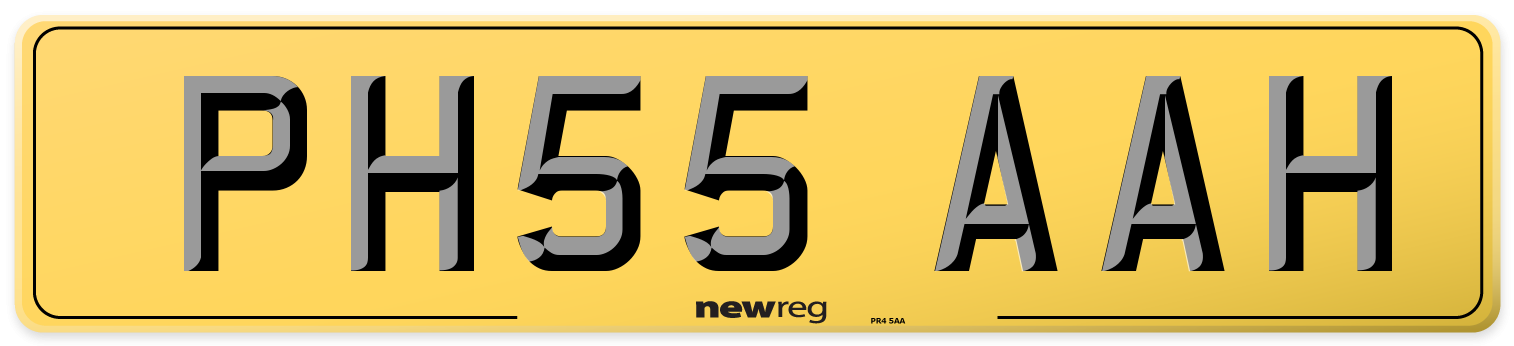 PH55 AAH Rear Number Plate