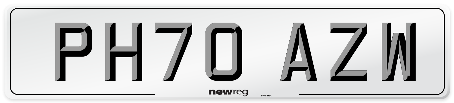 PH70 AZW Front Number Plate