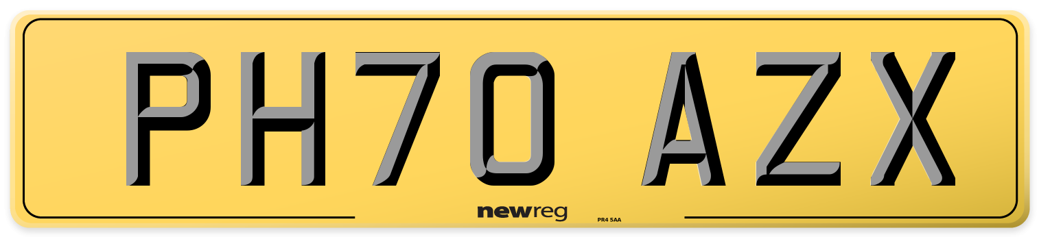 PH70 AZX Rear Number Plate