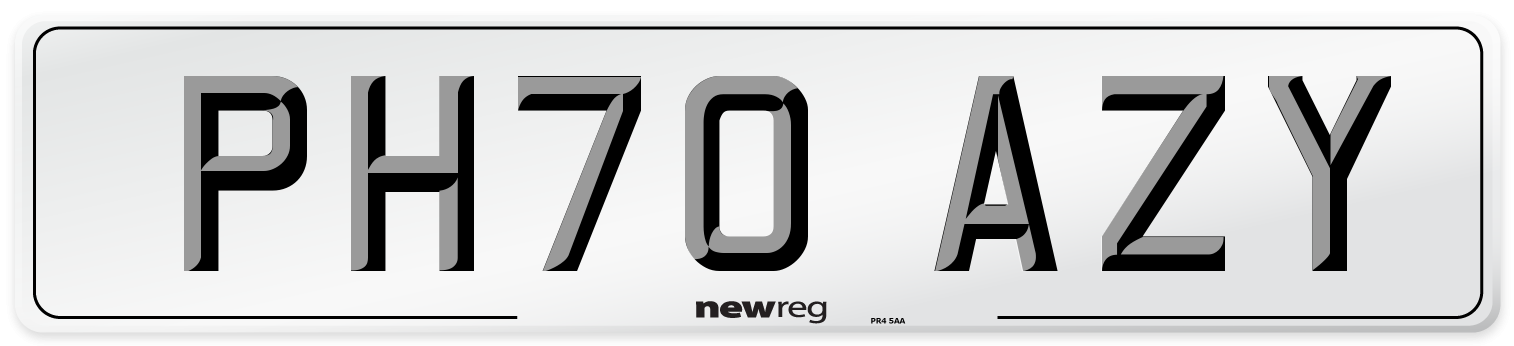 PH70 AZY Front Number Plate
