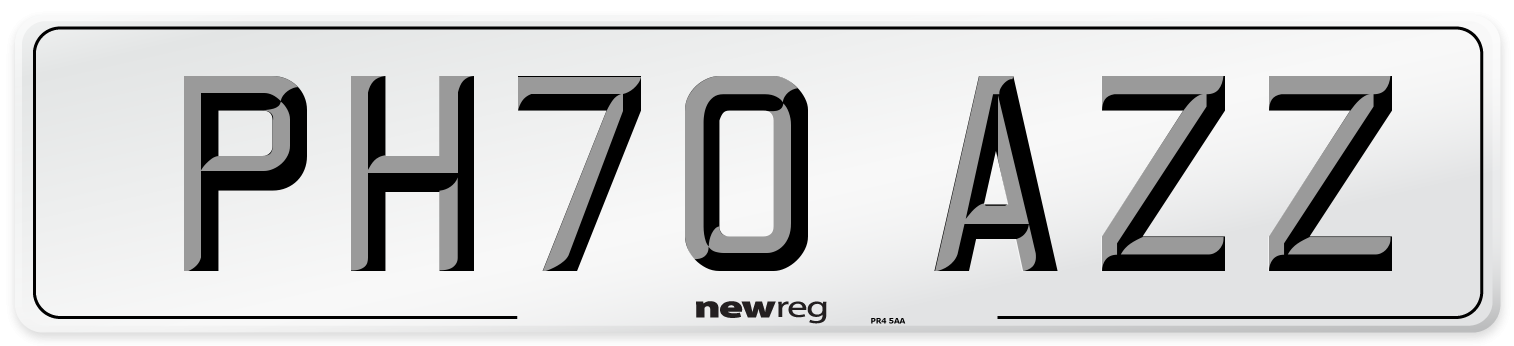PH70 AZZ Front Number Plate