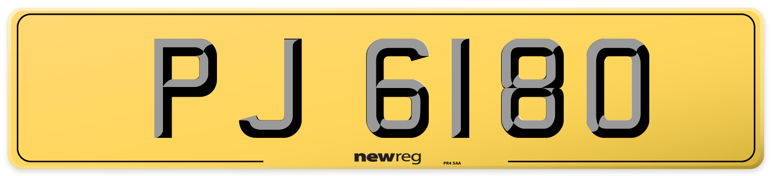 PJ 6180 Rear Number Plate