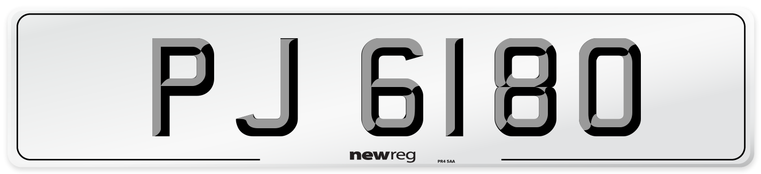 PJ 6180 Front Number Plate