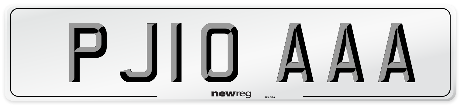 PJ10 AAA Front Number Plate