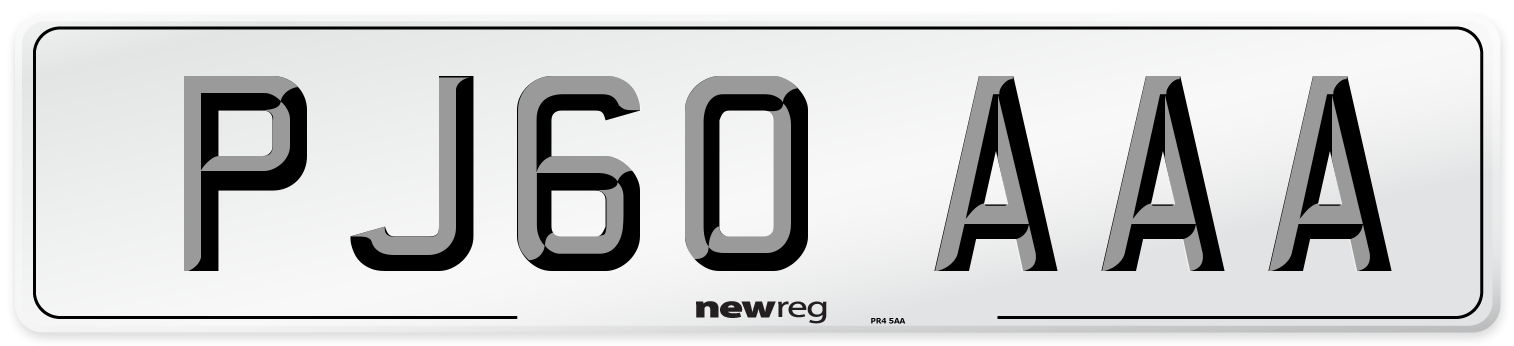 PJ60 AAA Front Number Plate