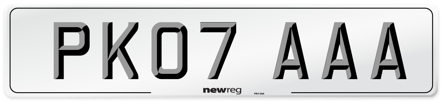 PK07 AAA Front Number Plate