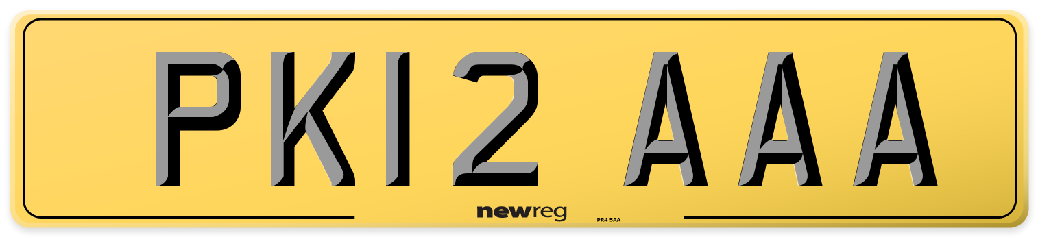 PK12 AAA Rear Number Plate