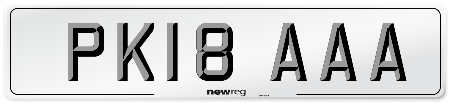 PK18 AAA Front Number Plate