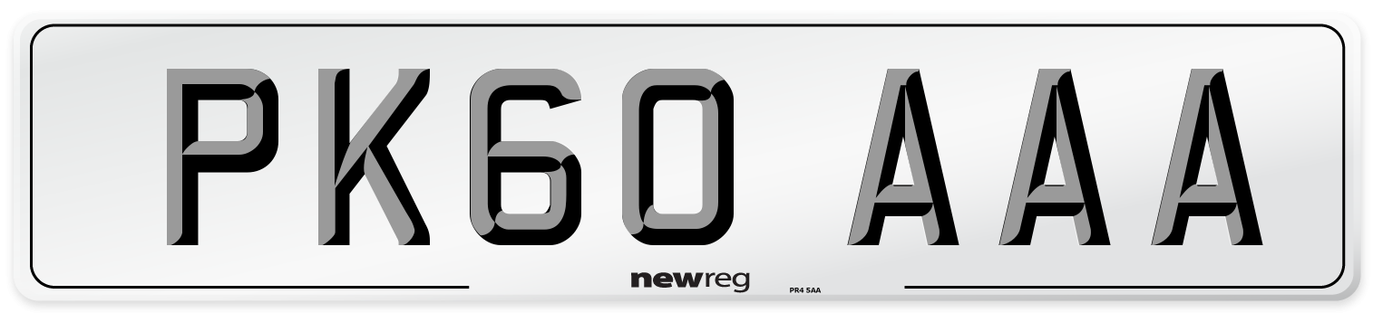 PK60 AAA Front Number Plate
