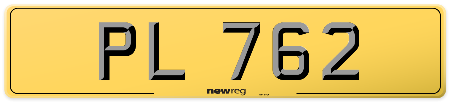 PL 762 Rear Number Plate