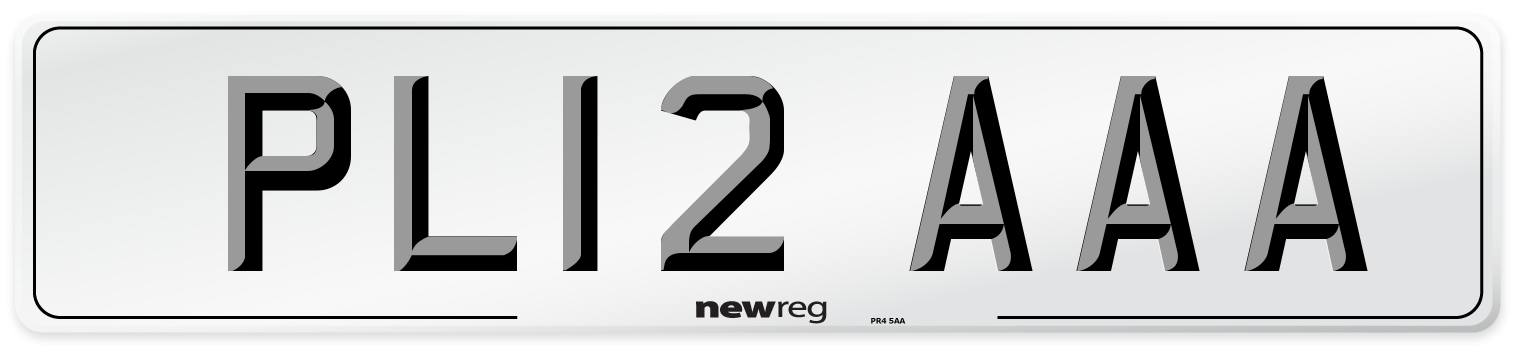 PL12 AAA Front Number Plate