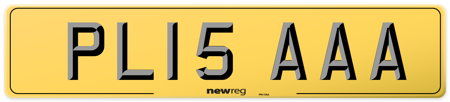 PL15 AAA Rear Number Plate