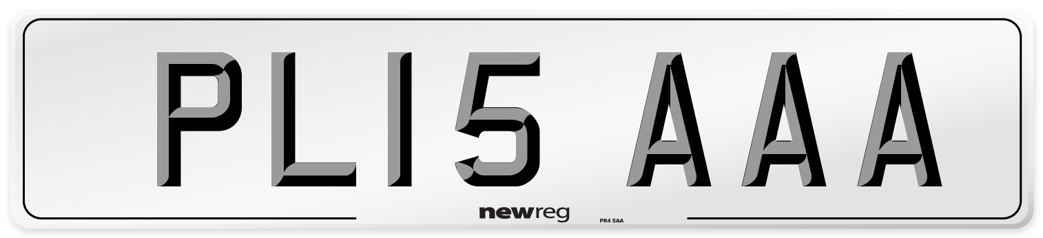 PL15 AAA Front Number Plate