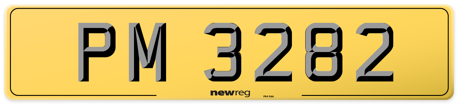 PM 3282 Rear Number Plate