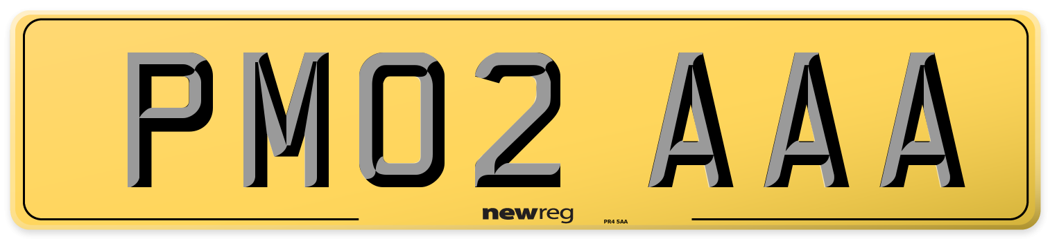 PM02 AAA Rear Number Plate