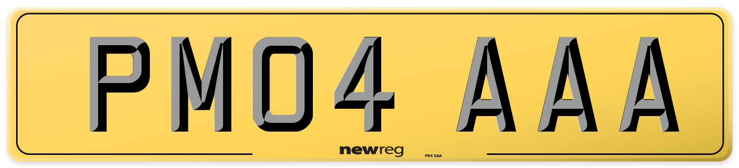 PM04 AAA Rear Number Plate