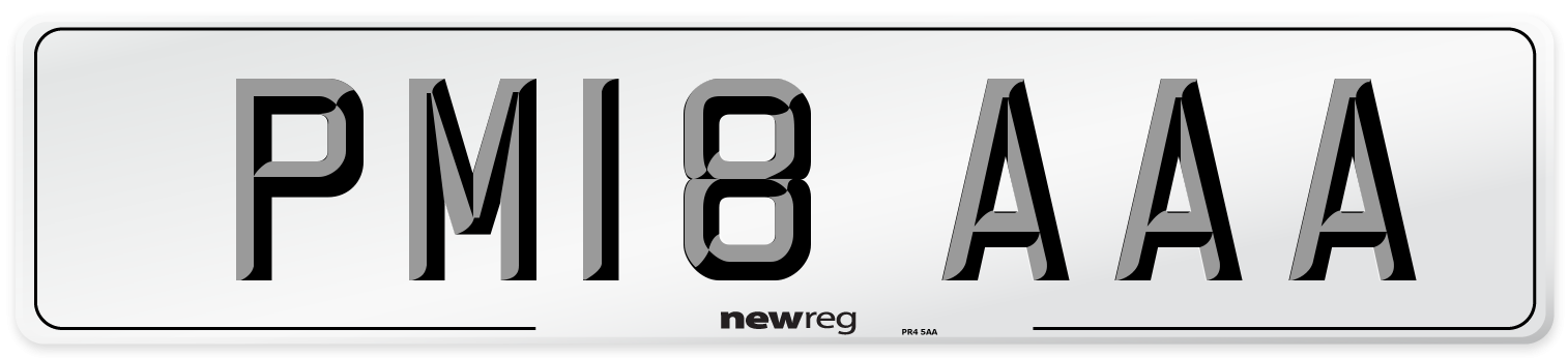 PM18 AAA Front Number Plate