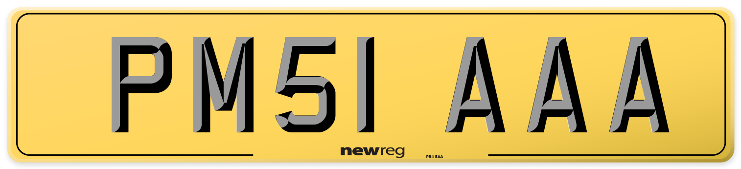 PM51 AAA Rear Number Plate