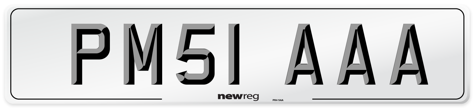 PM51 AAA Front Number Plate