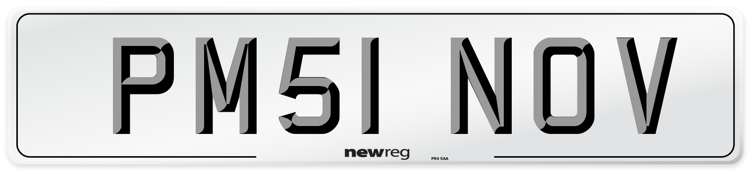 PM51 NOV Front Number Plate