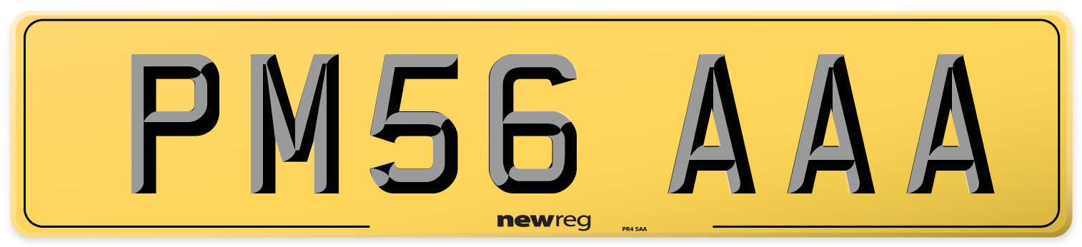 PM56 AAA Rear Number Plate