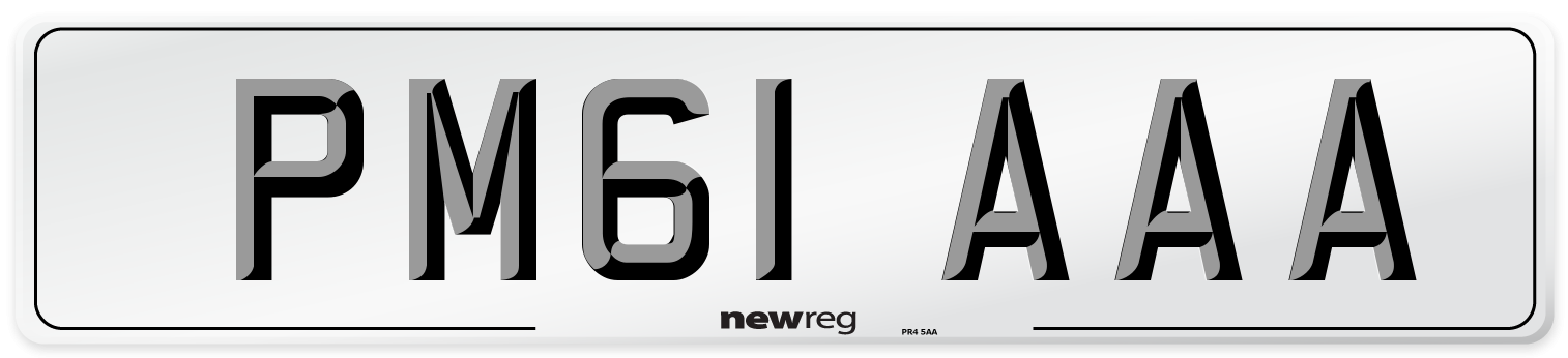 PM61 AAA Front Number Plate
