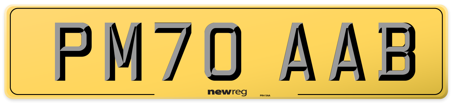 PM70 AAB Rear Number Plate