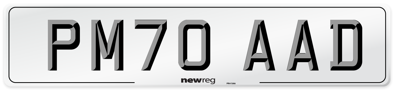PM70 AAD Front Number Plate