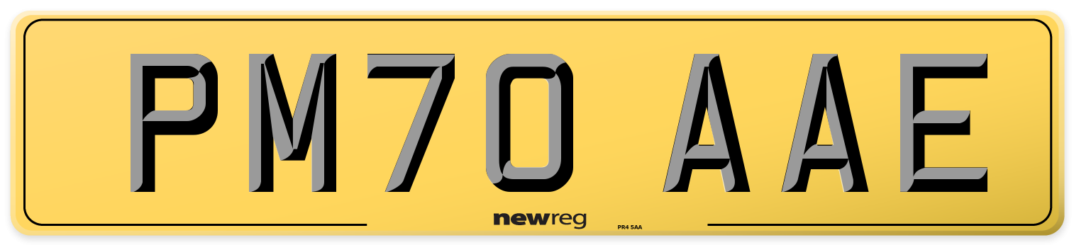PM70 AAE Rear Number Plate