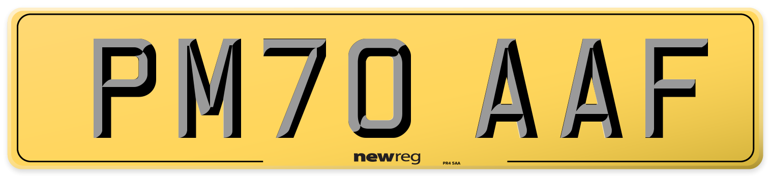 PM70 AAF Rear Number Plate
