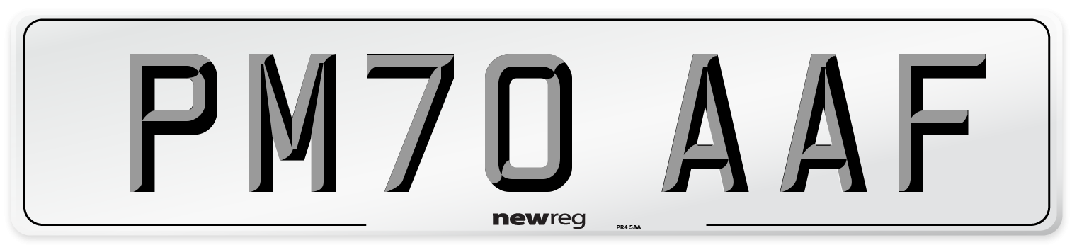 PM70 AAF Front Number Plate