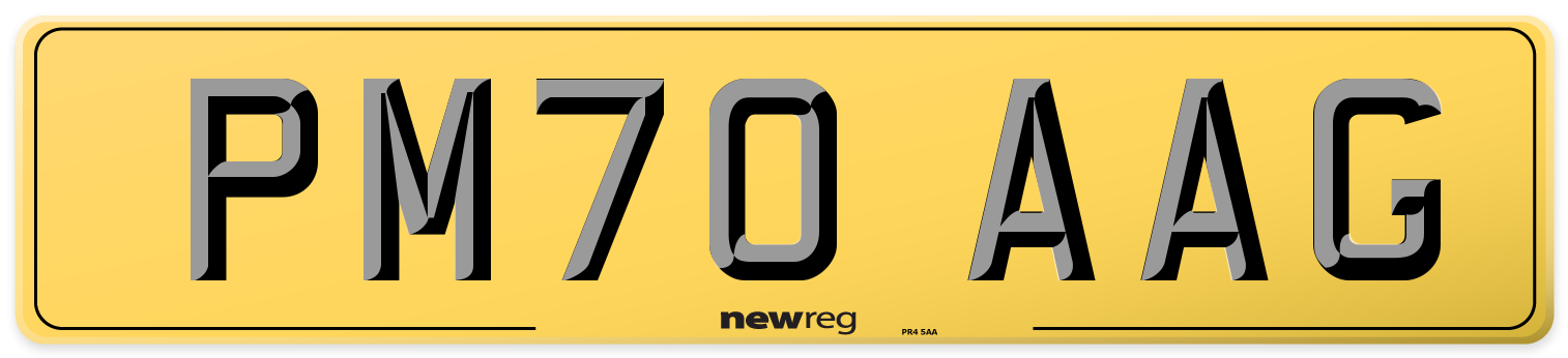 PM70 AAG Rear Number Plate