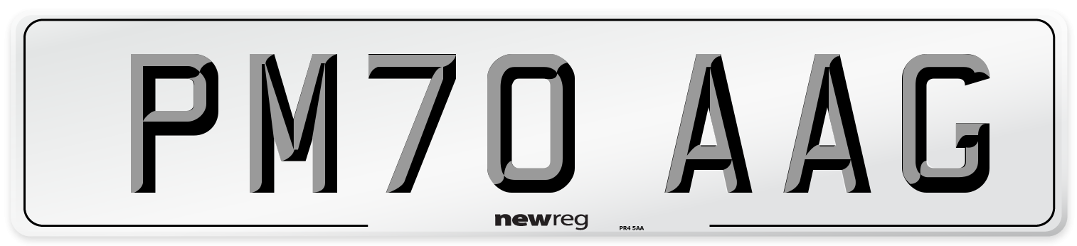 PM70 AAG Front Number Plate