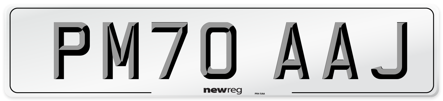 PM70 AAJ Front Number Plate