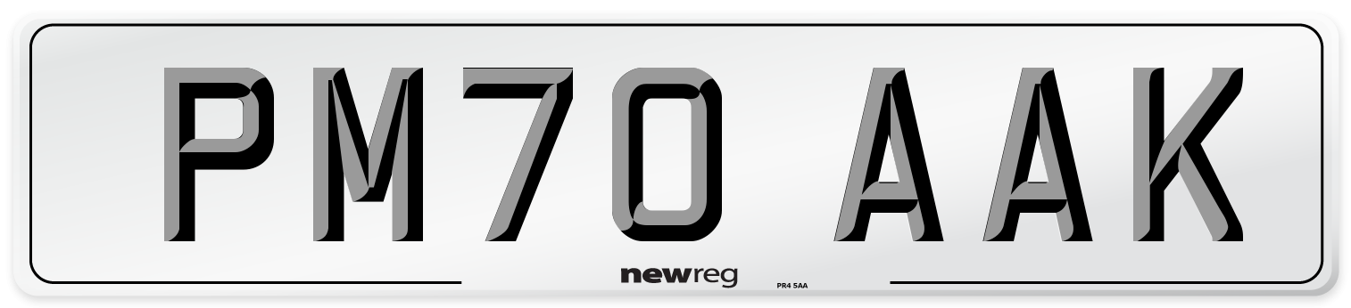 PM70 AAK Front Number Plate